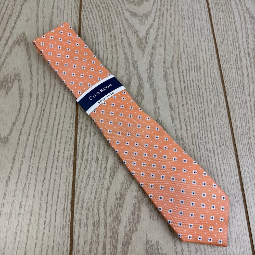 797 Club Room Men's Tie Delaney Neat 800 Orange $55 Polyester